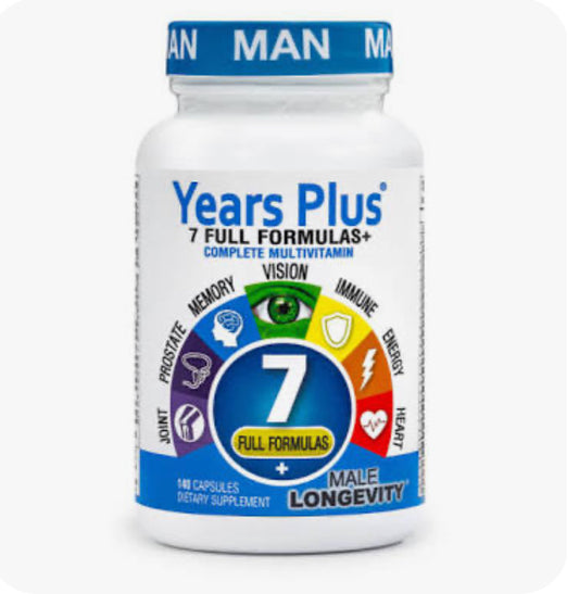 Years Plus 7 Full Formulas – Complete Multivitamin for Men – 140 Capsules